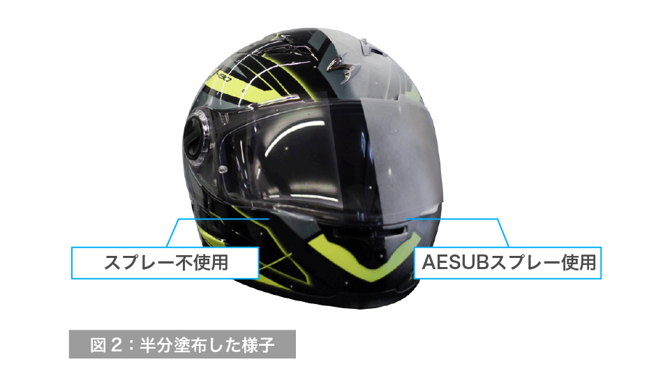 半分AESUB塗布ヘルメット
