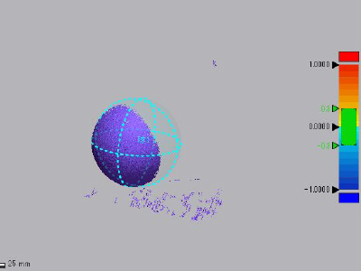 低価格卓上3DスキャナPolygaの校正球による精度確認のイメージ