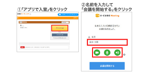 招待用URLからの入室
