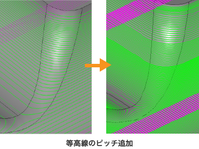 bobcadcammill急斜面・緩斜面の継ぎ目を防止