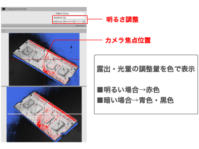 polyga_低価格3Dスキャナの付属ソフトFlexScan3Dによる焦点・光量の設定画面